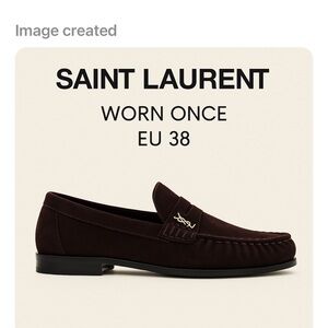 Saint Laurent Women’s Chocolate Brown Suede Loafers